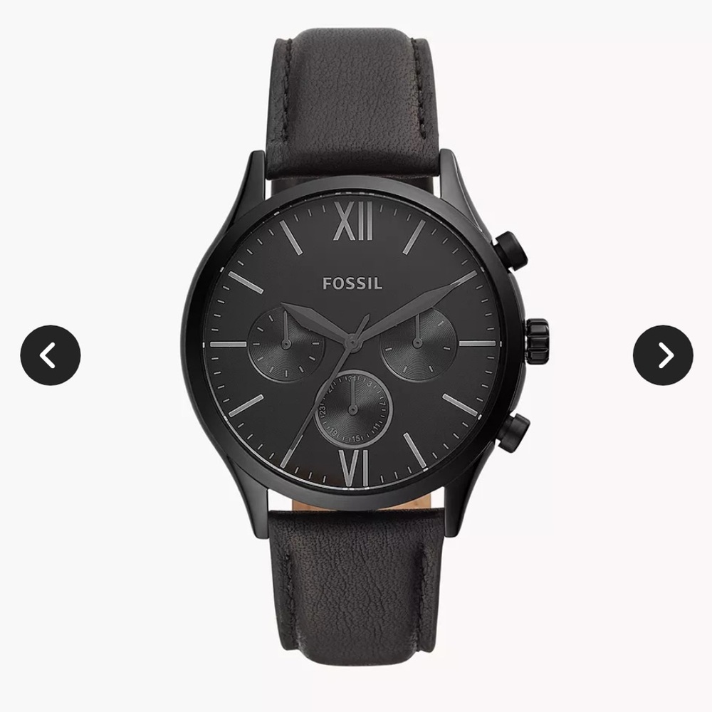 Fossil Fenmore Black Leather Watch